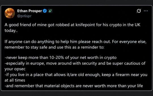 Robbers Tied up a UK Crypto Trader at Knifepoint and Took $800K