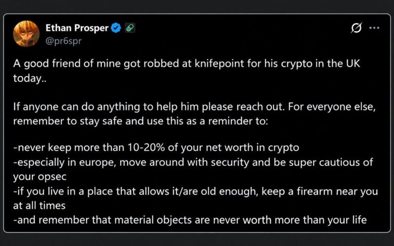 Robbers Tied up a UK Crypto Trader at Knifepoint and Took $800K