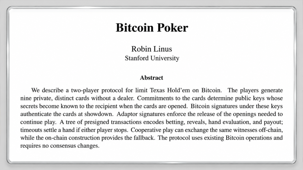 Satoshi's Abandoned Poker Experiment Returns With a Bitcoin Twist