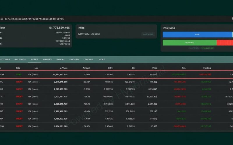 Shorting XRP, Bitcoin, Ether, SOL Has This NEAR Trader up $20 Million