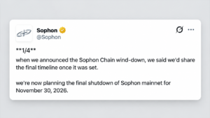 Sophon Set to Pull Plug on Layer 2 Network After $70M Funding Push – Bitcoin News