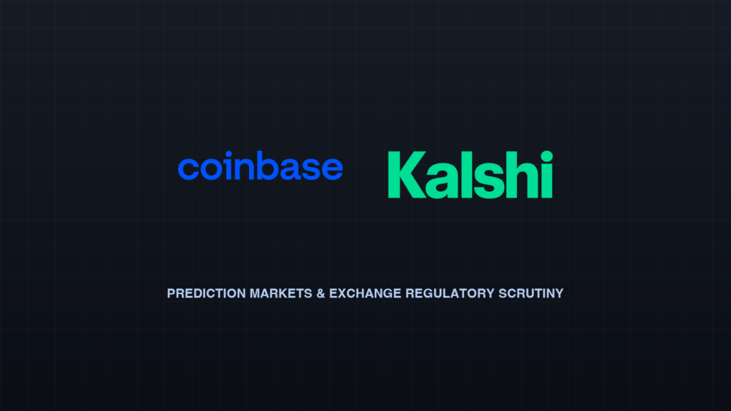 Coinbase and Kalshi official corporate logos in election market regulatory context