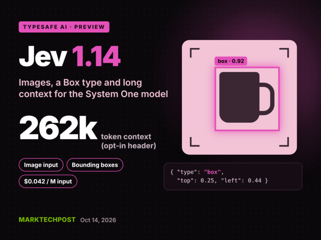 TypeSafe AI Releases Jev 1.14 With Images, Box Type and 262k Context