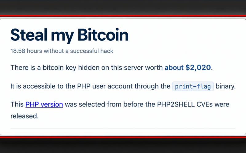 Website Dares Hackers to Steal Bitcoin as the Clock Keeps Ticking