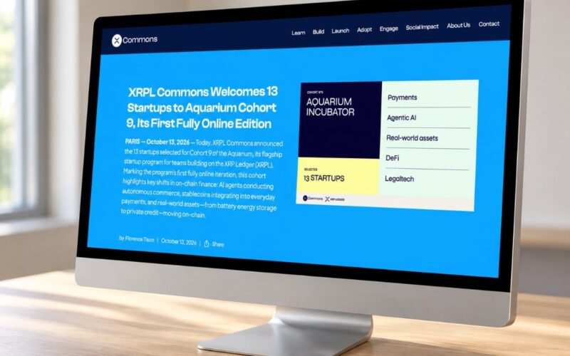 XRPL Commons Selects 13 Startups for Payments, AI, and DeFi Push